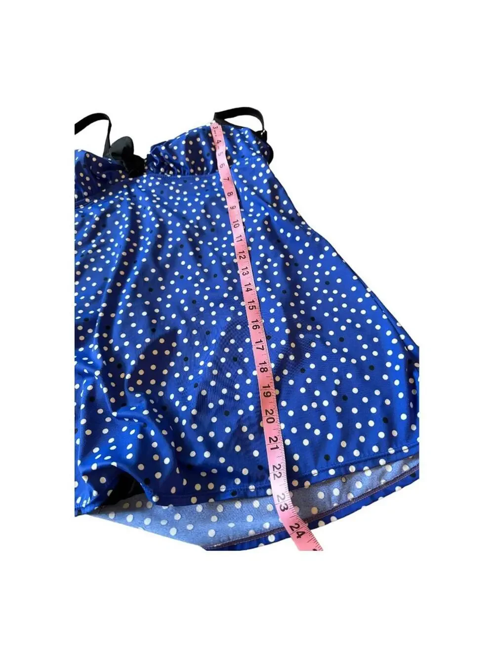 Kim Rogers | Women's Blue Polkadot One Piece Swimsuit | Size L | 0849